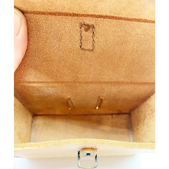 WWII 1942 E K 1943 Leather Tool Pouch Repurposed European Design Painted - Picture 10 of 15